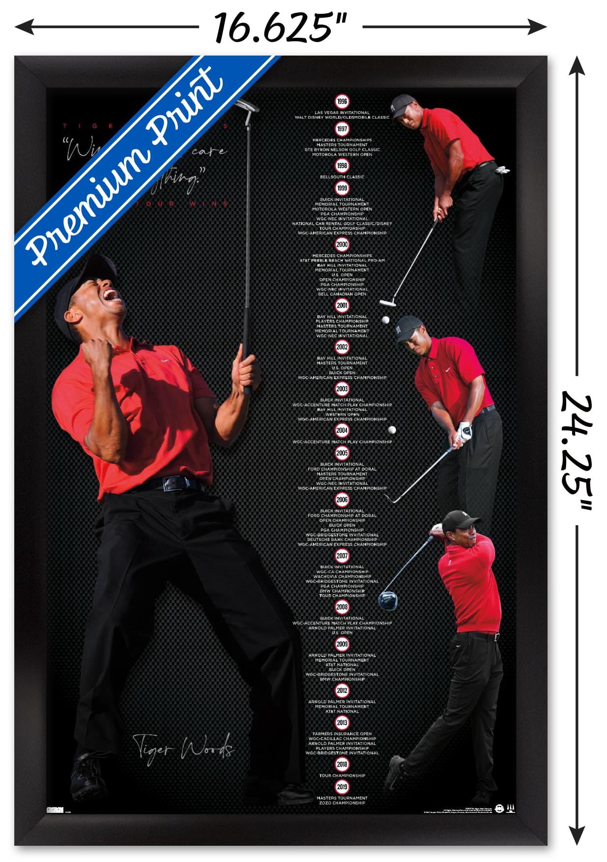 Tiger Woods - Timeline Wall Poster, 14.725" x 22.375" Framed