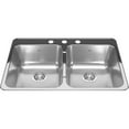 thumbnail image 1 of 31.25" x 20.5" x 7" Double Bowl Drop-In Kitchen Sink - Stainless Steel, 1 of 2