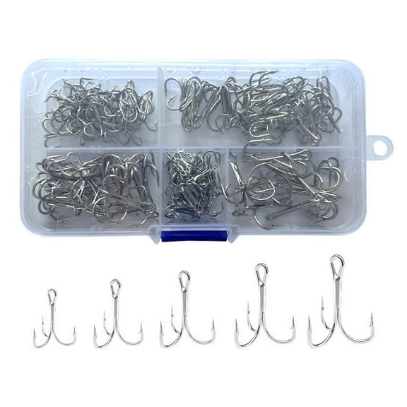 120pcs Strong Treble Hooks Fishing Tackle High Strength Accessories High-Carbon Steel Saltwater Jigging Fishing Hook