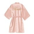 thumbnail image 4 of Wangmeiwg Women's Wedding Party Team Bride Robe Letters Kimono Satin Pyjamas Bridesmaid Bathrobe Womens Shower Towel Wrap, 4 of 8