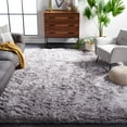 thumbnail image 4 of SAFAVIEH Arctic Giselle Solid Polyester Shag Area Rug, Grey, 3' x 5' Scalloped, 4 of 6