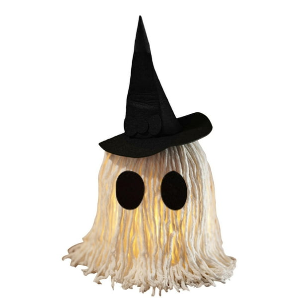Decoraciones de Halloween para interiores con luz, repisa decorativa para dormitorio, estatua de Halloween, figura de fantasma de fiesta, fantasma 1 paquete