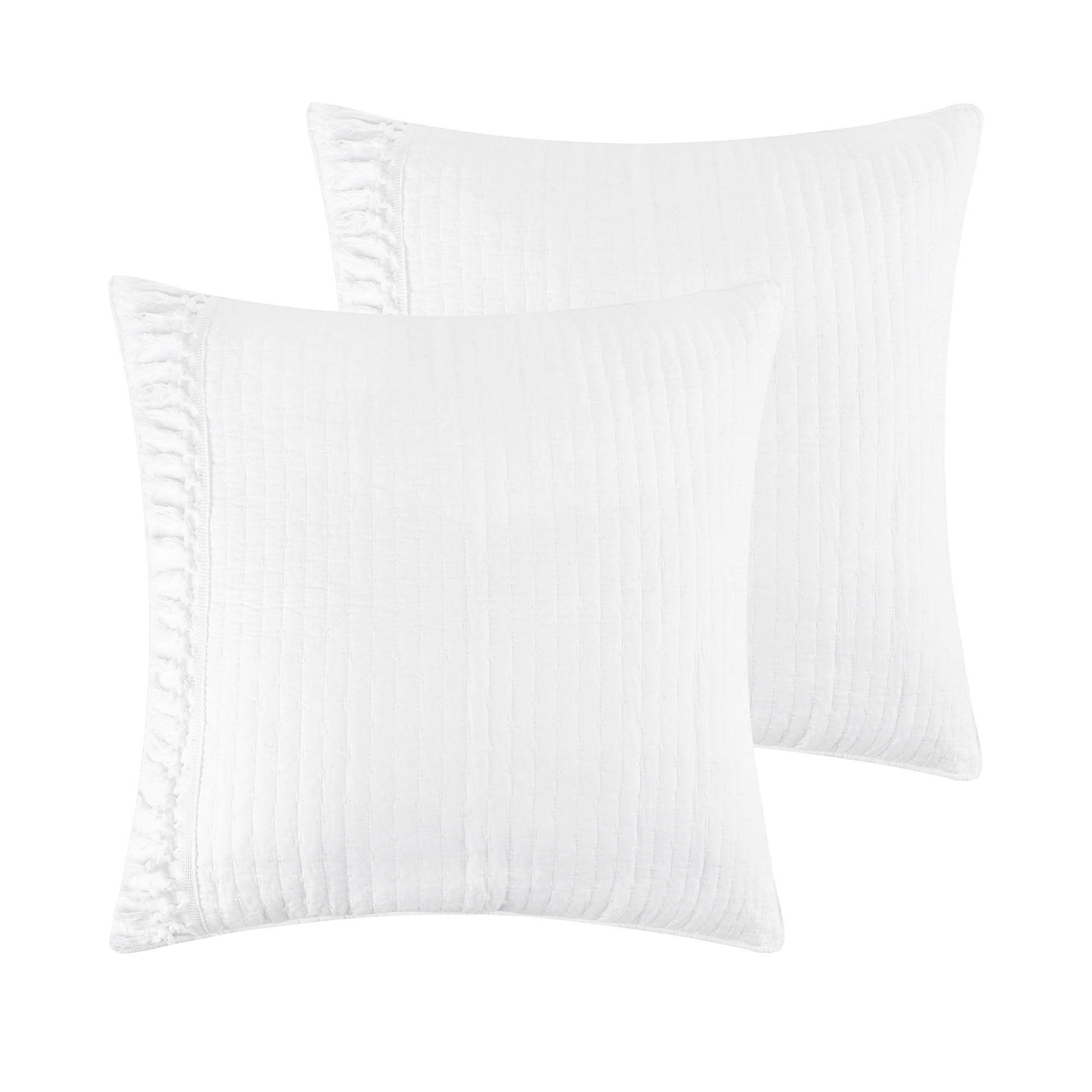 Levtex Home Casita White Quilted Euro Shams Set of Two (26 x 26 in