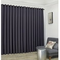 thumbnail image 3 of Nicole - Wall-to-Wall Pair - Premium Thermal Insulated Blackout Grommet Curtains - 18 Grommets Each - 2 Fabric Tiebacks - Ideal for Window Decor or Room Divider (2 Panels, 108" W x 120" L, Charcoal), 3 of 3