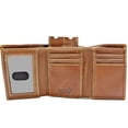 thumbnail image 3 of Mens Vintage Genuine Leather Wallet RFID Trifold Wallet for Men Brown by JTC, 3 of 13