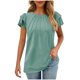 thumbnail image 1 of Camisas de Cuello de Tripulación de Manga Corta para las Mujeres Plisado Mangas de Ruffle, Cuello Redondo Casual Primavera Y Blusa de Verano, 1 of 8