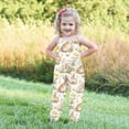 thumbnail image 5 of ITSAME Toddler Girls Jumpsuit, Spaghetti Strap Easter Bunny Print Loose Fit Festival Fashion Casual Romper Beige 1T, 5 of 7