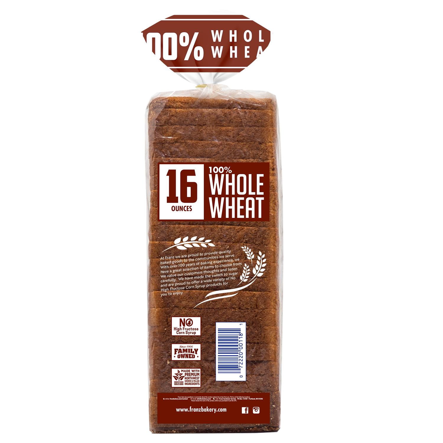 Franz 100 Whole Wheat Bread 16 Oz Walmart Com
