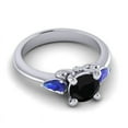 thumbnail image 5 of 2.50 Carat Round Cut Black Onyx & Blue Sapphire Gemstone Wonderful Proposal Ring for Women Solid 14K White Gold Size 9 by Diamond-Capitals, 5 of 8