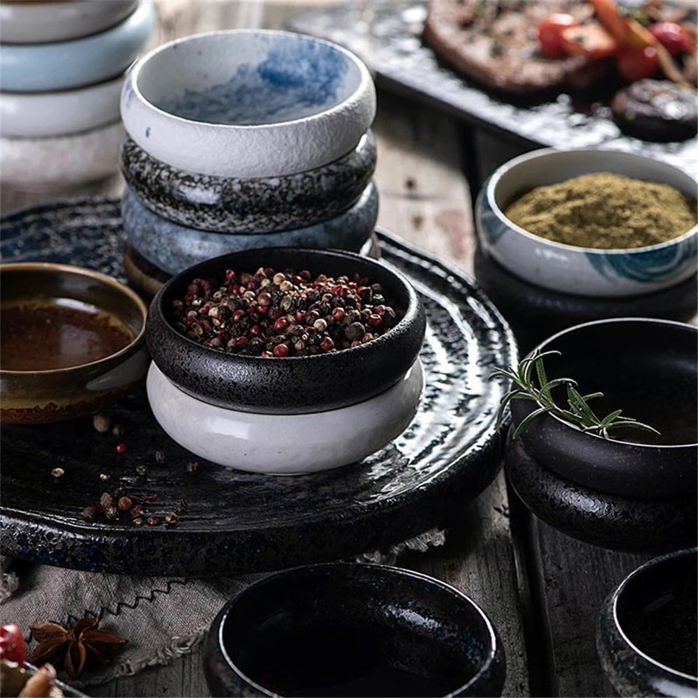 Dip Bowls Ceramic Saucers Sushi Plate Soy Sauce Dish Appetizer Dipping Bowls for Condiments
