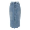 thumbnail image 5 of RUTAYY Women Slit Denim Skirt Solid Color Flowy Swing Pleated Beach Skirts, 5 of 8