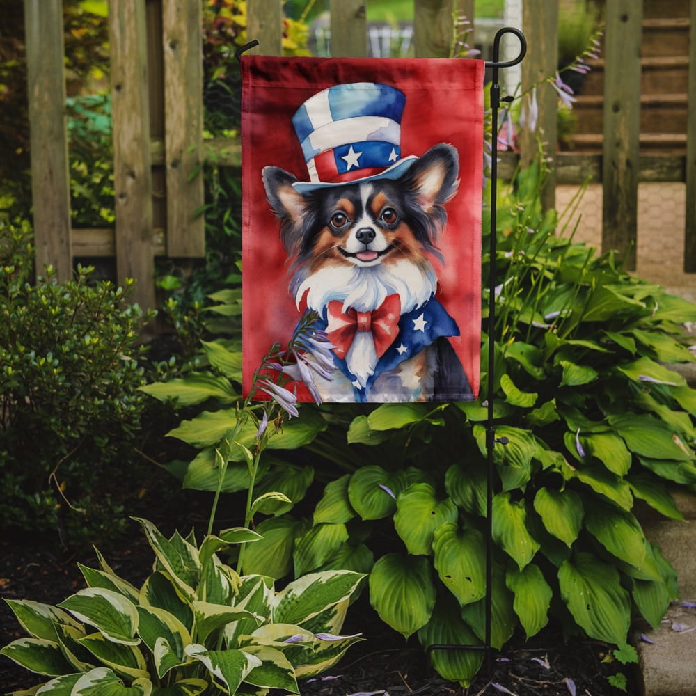 Papillon Patriotic Garden Flag 11.25 in x 15.5 in