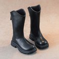 thumbnail image 4 of Pitauce Girls Leather Boots Waterproof Anti Slip Back Zipper Winter Snow Boots for School Outdoor Activeties (/Little Kids/Big Kids), 4 of 8