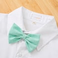 thumbnail image 5 of Kaprioy Baby Boy Outfit Toddler Boys Gentleman Outfits Suit Set Newborn Buttons Romper+Detachable Suspender Pants+Bowtie+Beret Hat, 5 of 7