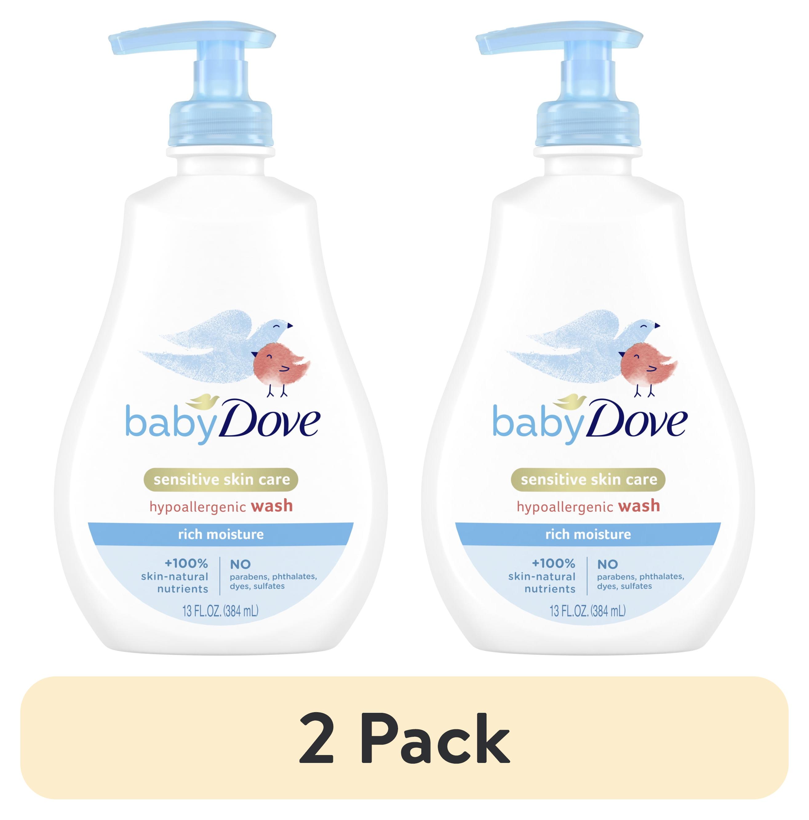 (2 pack) Baby Dove Rich Moisture Hypoallergnic Wash Newborn Sensitive Skin, 13 oz