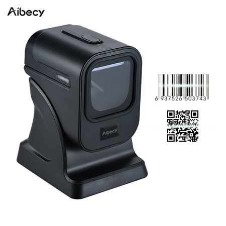 Aibecy High Speed Omnidirectional 1D/2D Presentaion Barcode Scanner Reader Platform High Speed with USB Cable for Stores Supermarkets