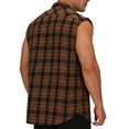 thumbnail image 5 of Chiccall Flannel Plaid Sleeveless Shirts for Men Casual Button Down Western Muscle Vest with Pocket, 5 of 8