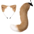 thumbnail image 1 of Colgante de cola de animal adorable en 3D para Halloween, con pompones, cola peluda a la moda, 50 cm, cola de Halloween con diadema para las orejas, 1 of 6