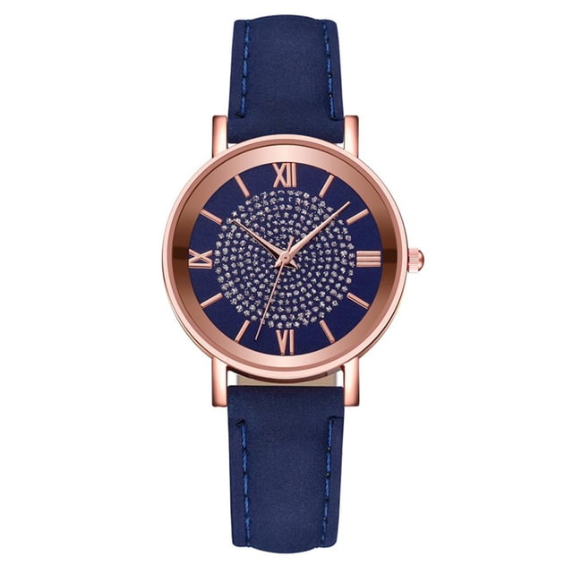 Reloj clásico elegante para mujer con correa de cuero para mujeres y niñas, reloj de cuarzo resistente al agua