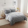 thumbnail image 1 of Set de edredón Sweet Home Collection Ombre Pintuck Grey Twin, 1 of 6