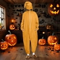 thumbnail image 2 of Wyobmus Women's Onesies with Hood Adult Half Zipper Halloween Party Holiday Cosplay Clothes Solid Color Long Sleeve Hooded Jumsuits One-Piece Pajamas B-Yellow, 2 of 7