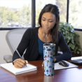 thumbnail image 4 of 20oz Colorful Mushroom Pattern Light Blue Pattern Skinny Tumblers Stainless Steel Tumbler with Lid and Straw,Vacuum Insulated Double Wall Travel Tumbler Cups with Cleaning Brush for Coffee,Tea, 4 of 6