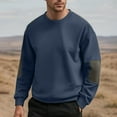 thumbnail image 2 of Mens Sweatshirt Under $10 Fall Winter Casual Long Sleeve Basic Sweatshirts Patchwork Round Neck Pullovers Men's Clothing, 2 of 5