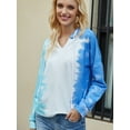 thumbnail image 4 of Women's Loose Tie Dye Printed Sweatshirt V Neck Long Sleeve Pullover Hoodie Tops, 4 of 6