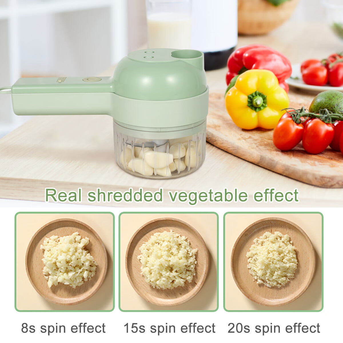 1pc 4-in-1 Handheld Electric Vegetable Cutter Set, Portable Wireless Garlic  Masher, Garlic Press And Slicer, Multifunctional Mini Ginger Brush Food  Processor, And Chili, Onion, Garlic, Vegetable Knife