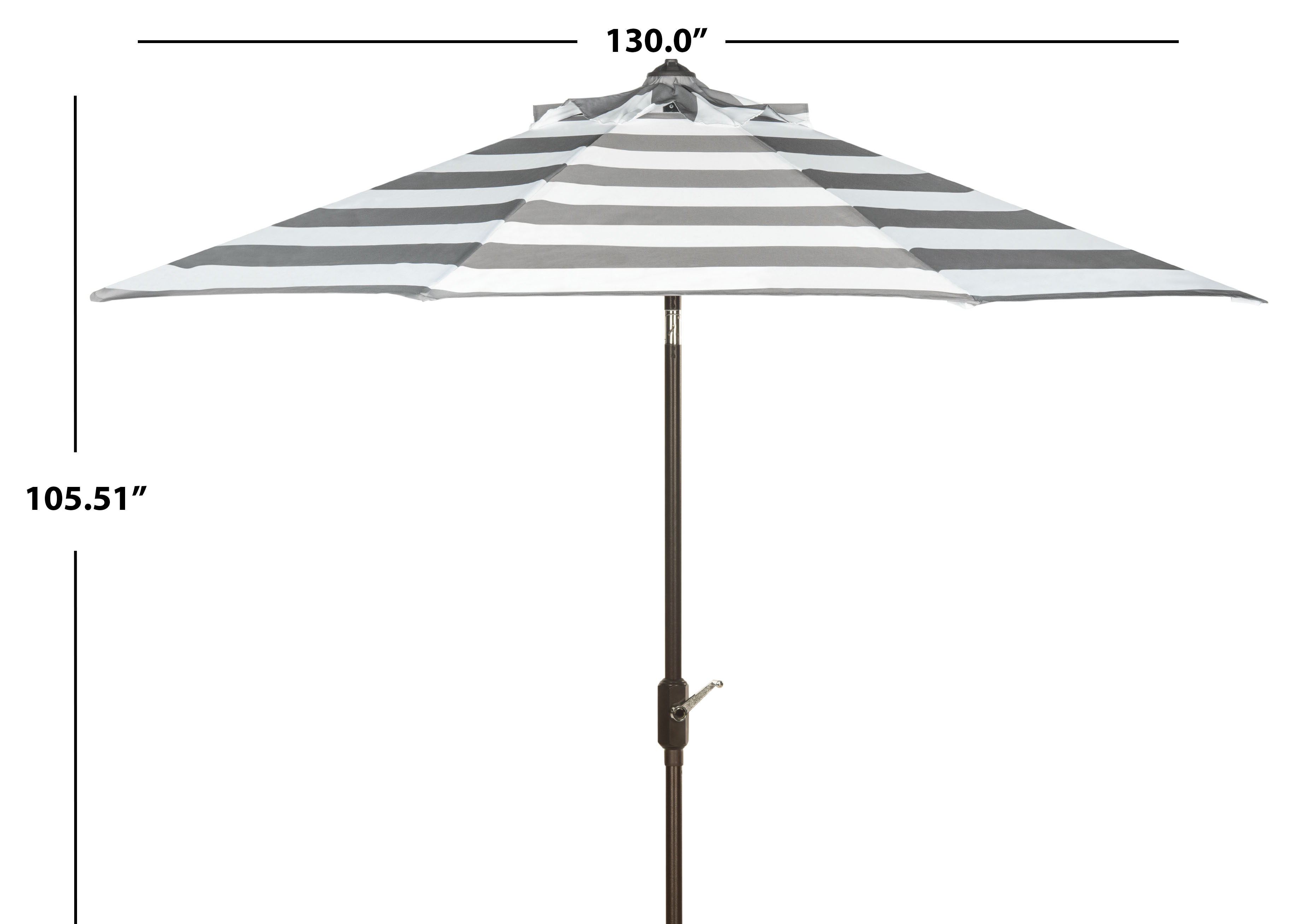 SAFAVIEH Outdoor Collection Iris Fashion Line 11-Foot Round Umbrella Grey/White