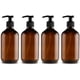 thumbnail image 4 of Paquete de 4 dispensadores de jabón de plástico PET, dispensador de jabón de 300ml con bomba de loción negra, Ideal para cocina y baño, 4 of 4