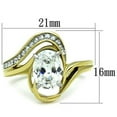 thumbnail image 2 of Womens Rings Two-Tone IP Gold (Ion Plating) 316L Stainless Steel Ring with AAA Grade CZ in Clear TK1703, 2 of 4