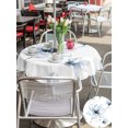 thumbnail image 6 of Outdoor Tablecloth with Umbrella Hole Zipper Blue Painting Floral Round Tablecloth 60" Waterproof Outside Table Cloth Farmhouse Flowers Classic Patio Table Cover Tablecloths for Picnic Party, 6 of 8