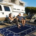 thumbnail image 5 of DEORAB Outdoor Rugs Waterproof Plastic Straw Mat 8'x10' Reversible for RV Patio Deck Beach Blue & Grey, 5 of 8