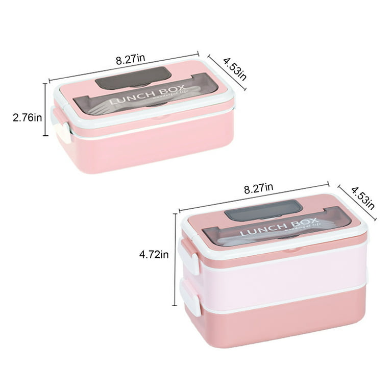 1set Lunch Box, Double Compartment Bento Box With Condiment Jar, Microwave  Lunch Box, Apartment Essentials, College Dorm Essentials, Back To School Su