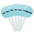 thumbnail image 1 of Jacqueline Cupcake Picks Toppers - Set of 6 - Blue Speckles, 1 of 1