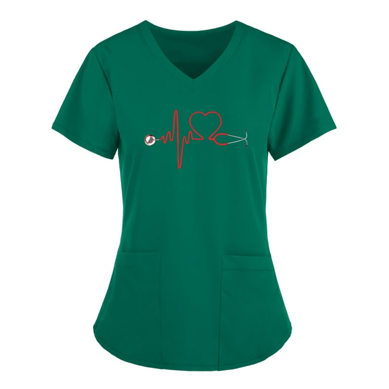 Womens Tops Oversized T Shirts For Women Short Sleeve V-Neck Nursing Working Green Western Hawaiian Mama Hugo Boss - Walmart.com