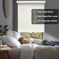 thumbnail image 5 of Amgo Customized Free-Stop Cordless Blackout Roller Shades – Thermal-Insulated Easy Install Window Blinds for Home, Bedroom, Office & Door (Light Beige, 71'' W x 90'' H), 5 of 8