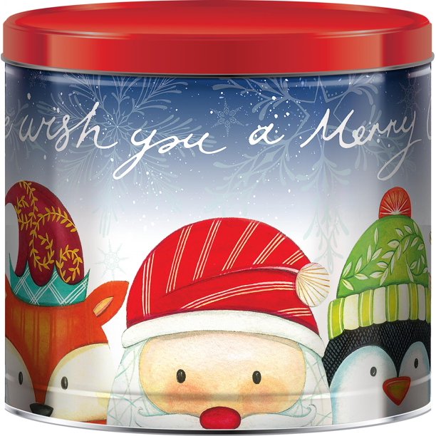 Merry Christmas Assorted Holiday Popcorn Tin, 22 Oz. (Caramel, Cheddar