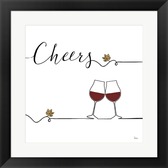 Underlined Wine V by Veronique Charron, Framed Wall Art, 19.5W x 19.5H