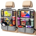 thumbnail image 1 of Organizador para asientos traseros de coche Helteko Kick Mats con soporte para tabletas, color gris, 1 of 7