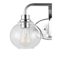 thumbnail image 3 of JONATHAN Y Sandrine 17.5" 2-Light Iron/Seeded Glass Cottage Rustic LED Vanity Light, Chrome, 3 of 7