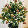 thumbnail image 3 of Lingouzi Velvet Christmas Balls Clearance! Christmas Tree Decorations, Flocked Christmas Balls Ornaments Plastic Balls Decorative Hanging Ornaments for Holiday Wedding Party Home Decor, 2.4 Inch, 3 of 4