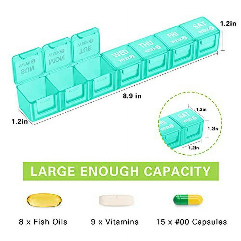Zzteck Monthly Pill Organizer 28 Day Pill Box Organizerd by Week, Large 4 Weeks One Month Pill Cases with Dust-proof Container for Pills/Vitamin/Fish