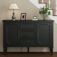 thumbnail image 5 of Heynemo Storage Cabinet with 2 Doors & 3 Drawers, Sideboard Cabinet with Adjustable Shelves, Ideal for Entryway, Living Room, Dining Room, Black, 5 of 10
