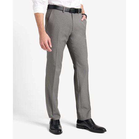 Kenneth Cole Reaction MEDIUM GREY Men's Modern-Fit Micro-Check Pants, US 40x30