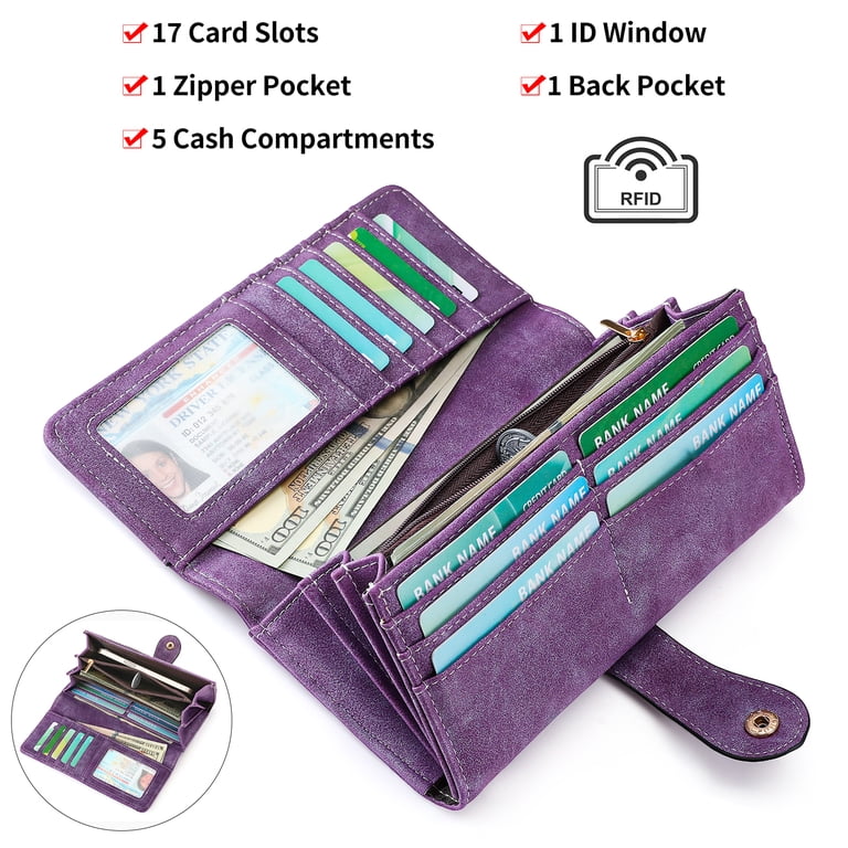 GOIACII Women's Leather Wallet, RFID Blocking Large Capacity photo 7