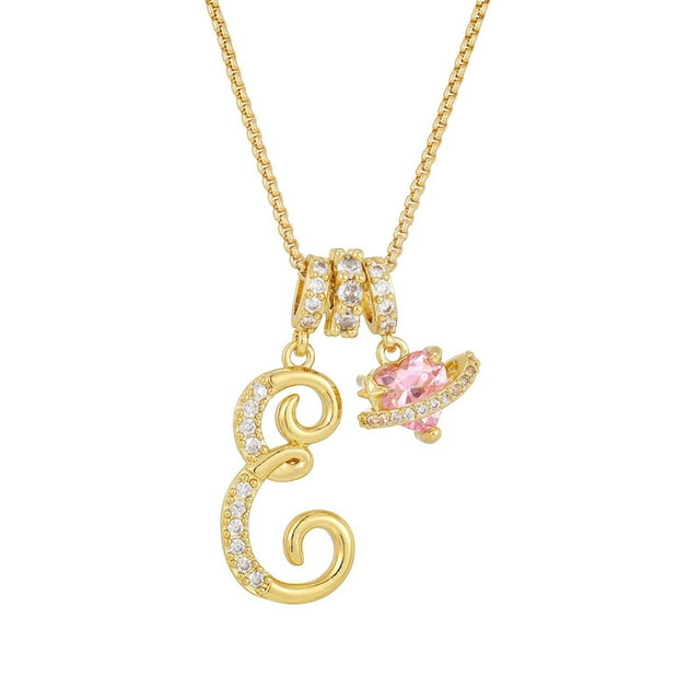EGNMCR Gold 3-Layering Initial Letter Pendant Necklaces a necklace