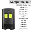 thumbnail image 2 of 2pcs 433MHz Handheld Remote Control for Beninca to Go 2WV 4VA 4VA 4VA Rolling Code Garage Remote Con, 2 of 4