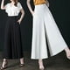 thumbnail image 4 of Pantalones de falda de cintura alta para mujer en tallas grandes, cintura elástica, corte holgado, sensación de caída, piernas anchas, pantalones de nueve puntos, pantalones de mamá, 4 of 5